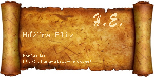 Héra Eliz névjegykártya